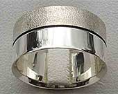 Two Tone Silver Wedding Ring