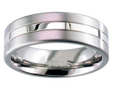 Two Tone Titanium Wedding Ring