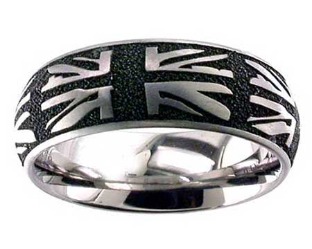 Union Jack Titanium Wedding Ring