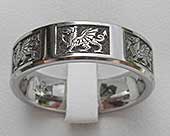 Welsh Dragon Celtic Wedding Ring