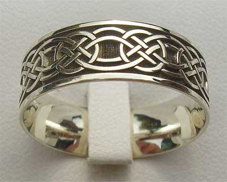 White Gold Celtic Wedding Ring