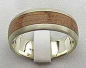 White Gold & Wooden Wedding Ring