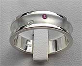 Womens Sapphire & Diamond Wedding Ring