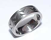 Zig Zag Engraved Titanium Wedding Ring